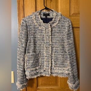 J.Crew Tweed and Fringe Blazer